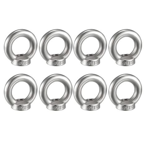 uxcell Lifting Eye Nut M8 Female Thread 304 Stainless Steel Round Shape ...