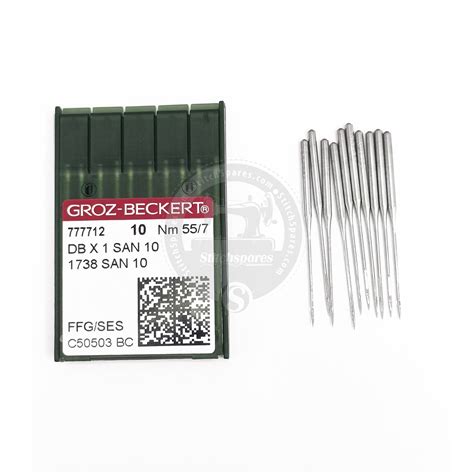 #777712 DBX1 SAN10 Nm 55/7 FFG / SES Groz Beckert Sewing Machine Needl ...