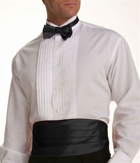 Tuxedo Shirt Cummerbund Bow Tie Set at Ellie Roseby blog