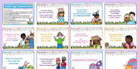 イースター 英語で楽しいエッグハント！カード Easter Hunt English Clue Cards