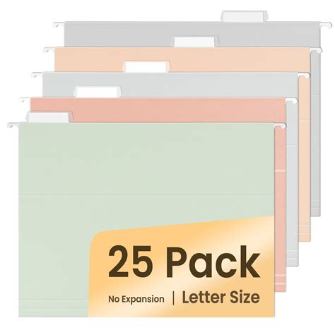 SUNEE 25 Count Hanging File Folders, Pastel Colors, Hanging File ...