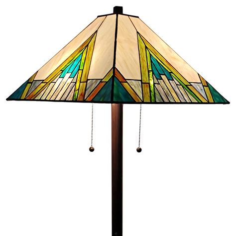 Tiffany Style Mission Standing Floor Lamp 62 Tall Stained Glass ...