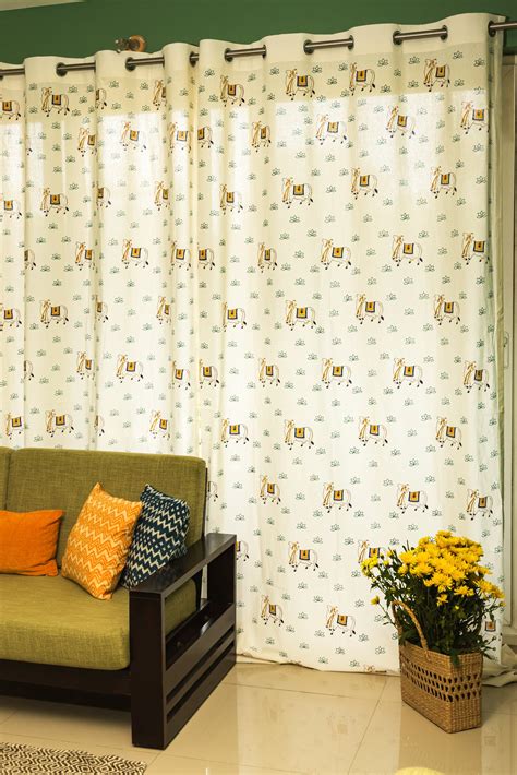 Pichwai Motif Print Cotton Curtains – MnR Decor