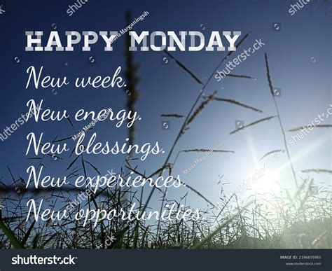 Happy Monday Monday Inspirational Motivational Quote Stock Photo ...