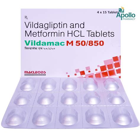 Vildamac M 50/850 Tablet 15's Price, Uses, Side Effects, Composition ...