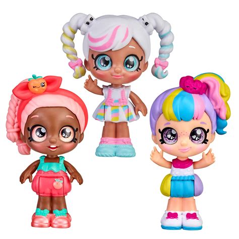 Kindi Kids Minis Rainbow Besties - 3 Collectable Posable Bobble Head ...