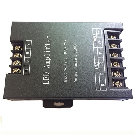 Buy QINGRONG New RGB 45A (15A*3ch) LED Signal Amplifier RGB Strip Light ...