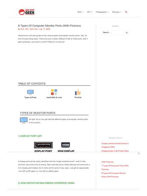 Image result for Computer Monitor Interfaces