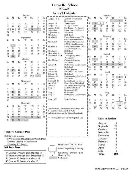 Lamar R-1 School District Calendar 25-26 Revised [pdf] - EduCounty