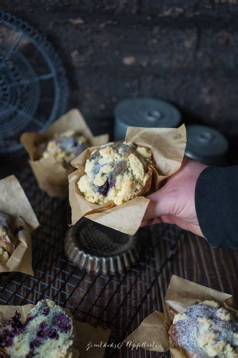 Bestes Rezept saftige Blaubeer-Streusel-Muffins Blueberry Muffins