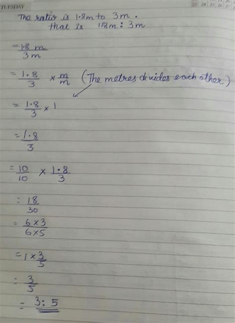 A real horse is 1.8 m high. A statue of the horse is 3 m high. What is ...