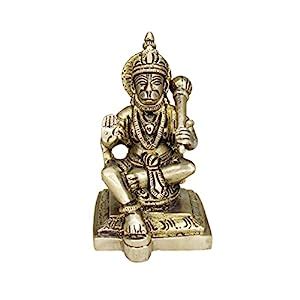 Buy Om BhariPuri Brass hanumanji Idol/Statue Hanuman Sitting Statue ...