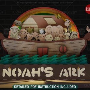 Buy Noah's Ark Standing Arch SVG File, Bible Story, Sunday School Craft ...