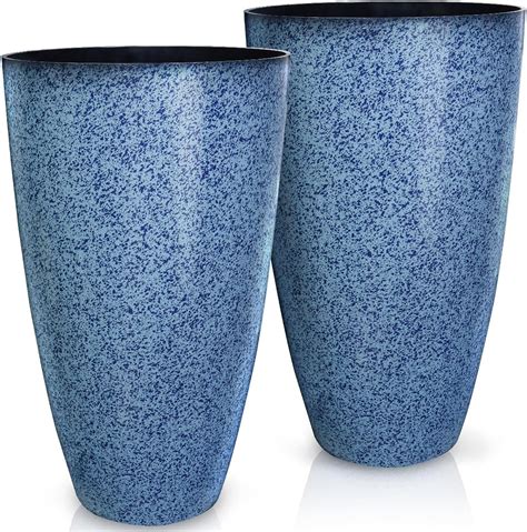 Amazon.com : Worth Garden 2-Pack Grey Matte Texture Round Tapered ...