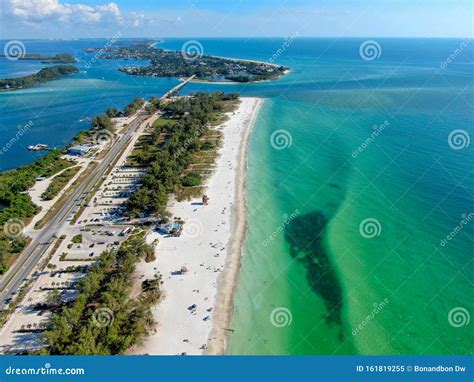 Aerial View of Coquina Beach, Anna Maria Island Stock Image - Image of ...