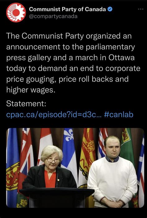 Communist Party of Canada Leader Holds a News Conference in Ottawa : r ...