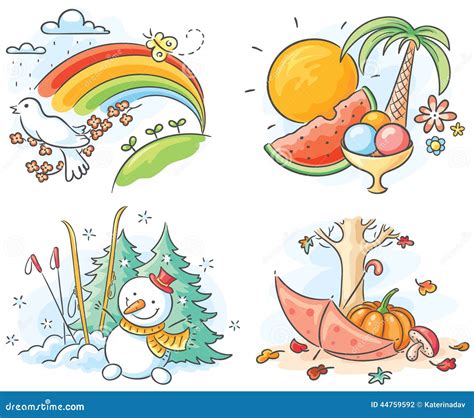 Four Seasons Cartoon Images