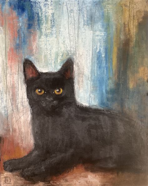 Black Cat Oil Painting