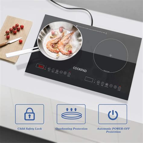 COOKPAD Electric Induction Cooktop with 2 Burner, 1800W Double ...