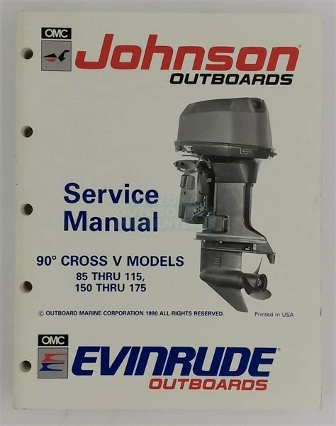 Johnson Evinrude Outboards Service Manual 90c Cross V Models 85 Thru ...
