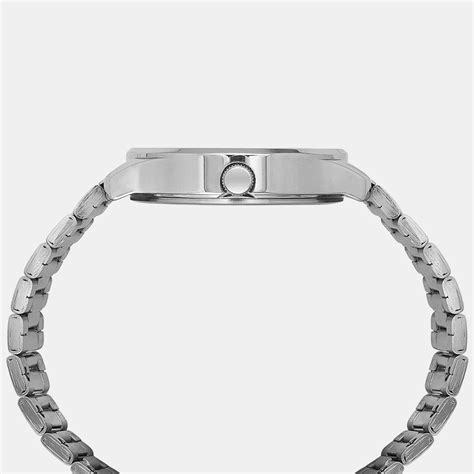 Helix Men Quartz Silver Dial Analog Stainless Steel Watch TW043HG05 ...