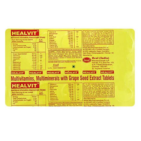 Healvit Tablet | Uses, Side Effects, Price | Apollo Pharmacy