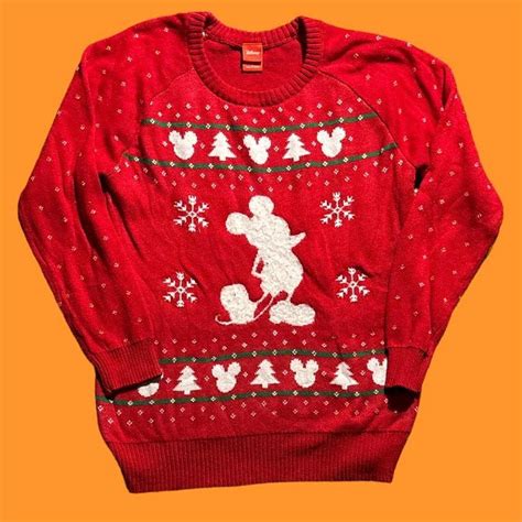 Womens disney Christmas sweater #mickeymouse #disney - Depop