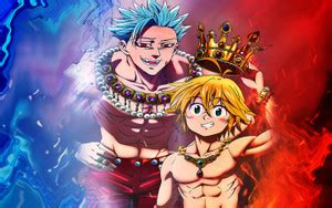 Athah Anime The Seven Deadly Sins Ban Meliodas Crown Blue Hair Red Eyes ...