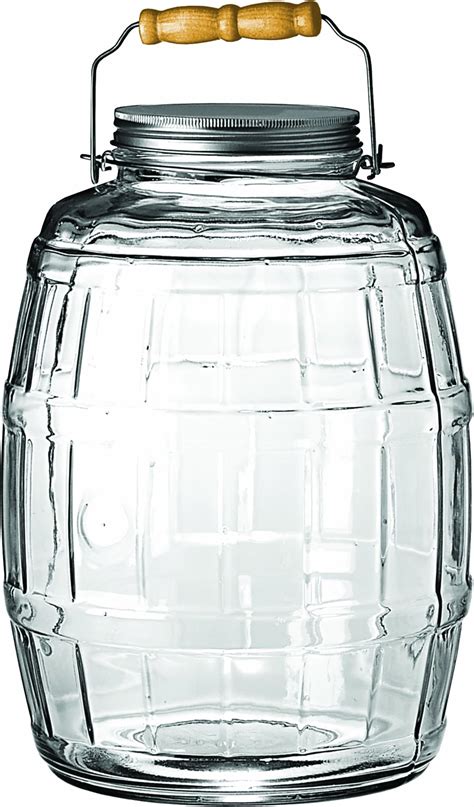 Amazon.com: Bokon 2 Gallon Glass Jar with Lid and Handle Wide Mouth ...