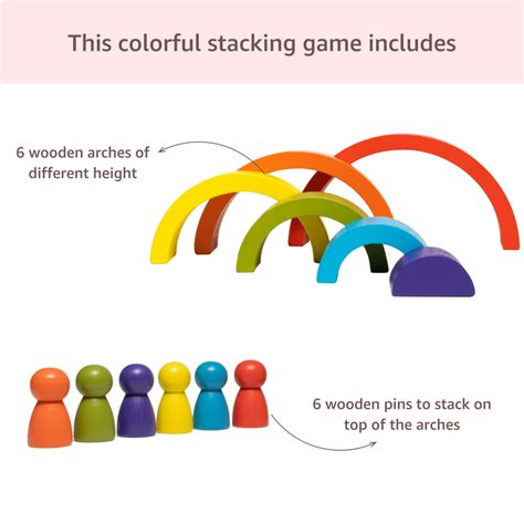 Buy Kreativity Wooden Rainbow Stacker (Mini) Online | Cubelelo