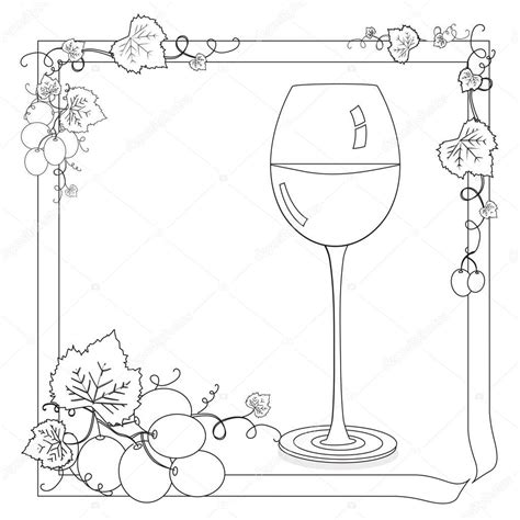 Wine And Grapes - Free Coloring Pages