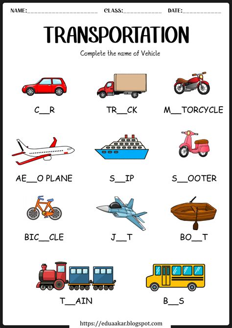Transportation Worksheets for Preschoolers 的图像结果