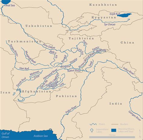 Map of Rivers in SW Asia