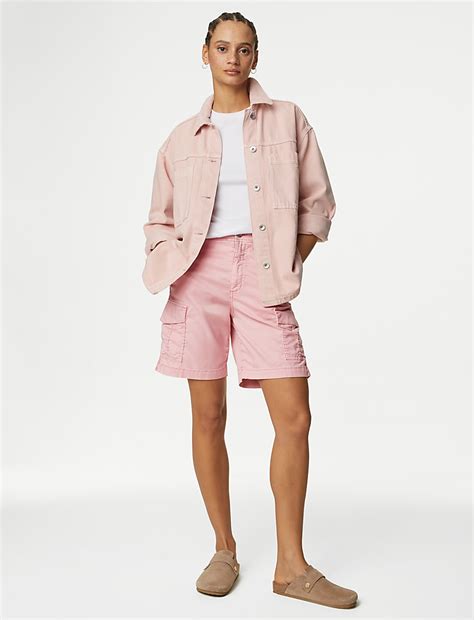 Buy Lyocell™ Rich Cargo Tea Dyed Shorts at Marks & Spencer