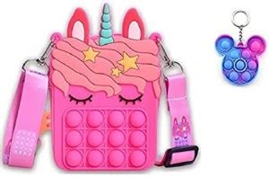 AASEFLEX Pink, Blue Sling Bag Unicorn Pop it Sling Bag with Popit ...