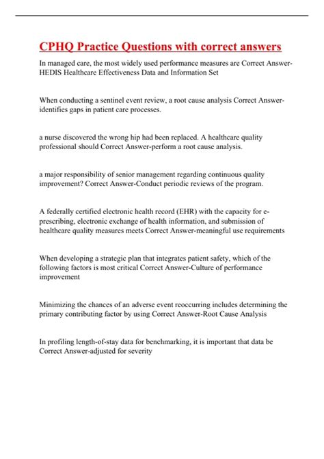 CPHQ Practice Questions 的图像结果