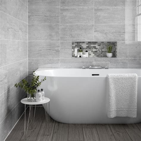 Pallington Light Grey | Grey marble bathroom, Grey bathroom wall tiles ...