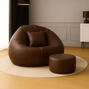 SHIRA 24 4XL Bean Bag Cover with Footrest & Cushion (Without Beans ...