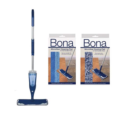 Bona Hardwood Floor Spray CURVE Mop with Dust Pad and Applicator Pad ...