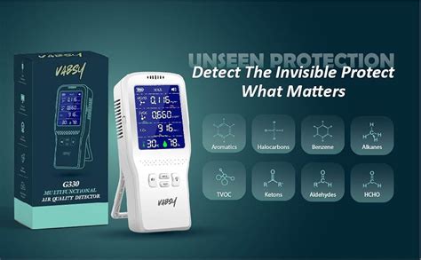 Vabsy 8 in 1 Air Quality Monitor AQI CO2 TVOC HCHO Temperature Humidity ...