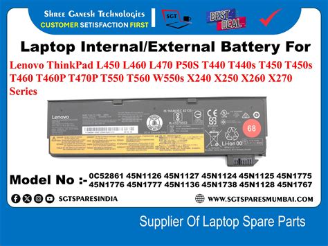 Laptop External Compatible Battery For Lenovo ThinkPad L450 L460 L470 ...