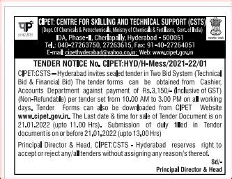 Archives - Tender Notices (Year - 2022) | CIPET | Central Institute of ...
