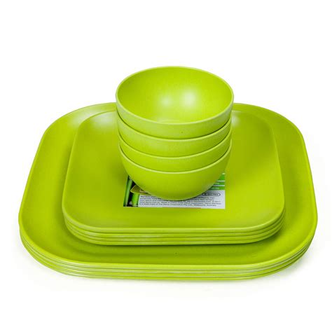 Buy Décor EcoLite Bamboo Dinner Set | Non Toxic Reusable Dinner Set ...