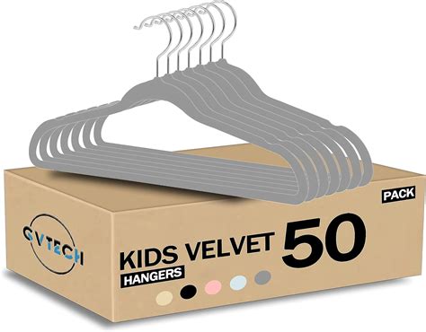 Amazon.com: GVTECH Kids Hangers Velvet, [50 Pack] Children Cloth ...