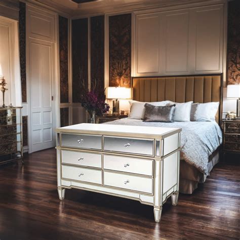 Aurora 6 Drawer Chest Mirror Finish Rjs0858S – Essops Home