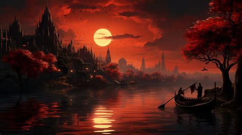 Red Night River HD Wallpaper, HD Artist 4K Wallpapers, Images and ...