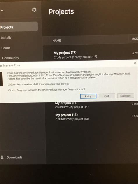 Project Not Valid Unity 的图像结果