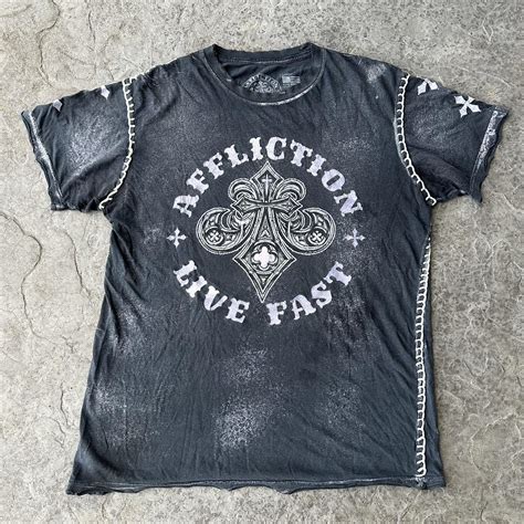 Grunge Affliction Tee Shirt Size Large #y2k... - Depop