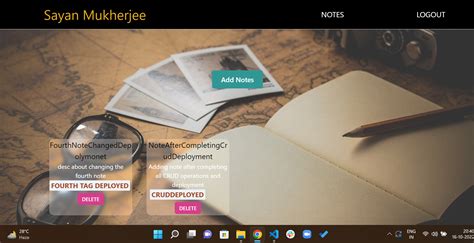 JavaScript Full-Stack Note Book App 的图像结果