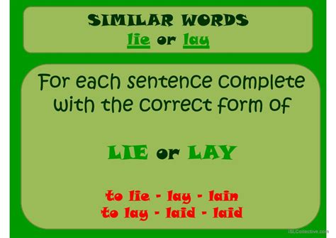 LIE or LAY general readin…: English ESL powerpoints